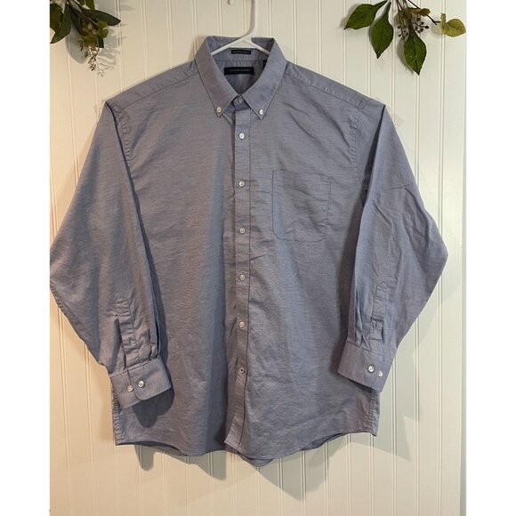 Tommy Hilfiger Mens XL Blue Regular Fit Stretch Button-Down Shirt 17-17.5 34/35 - Picture 5 of 12